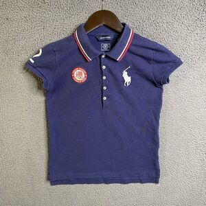 Ralph Lauren Polo Shirt Women Large Navy Cotton USA Olympics Team 2012 London